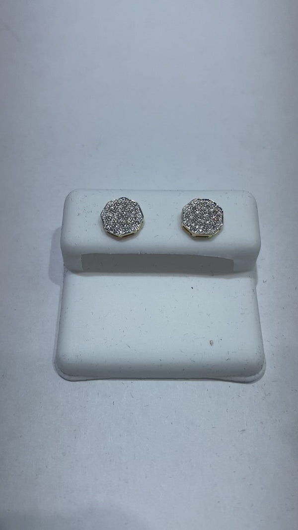 Real 10KT Gold & 0.17CTW Diamond Earrings