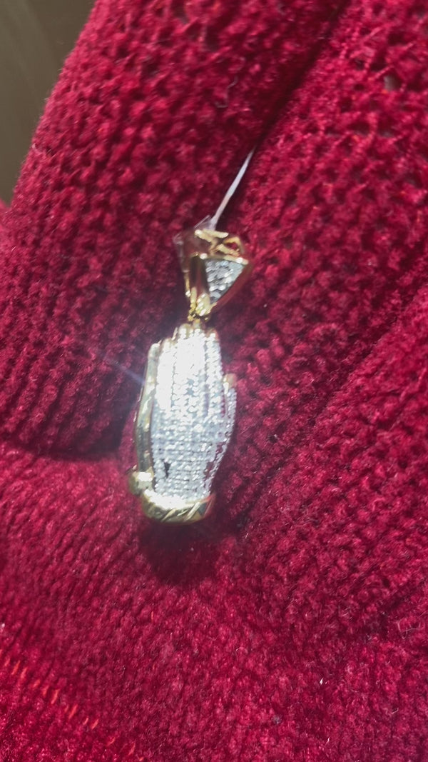 Real 10KT Gold & 0.97CT Diamond “Praying” Charm