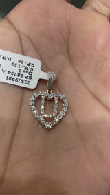 Real 10KT Gold with 0.28CTW Diamond Charm-Letter “U”