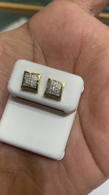 Real 10KT Gold & 0.1CTW Diamond Earrings