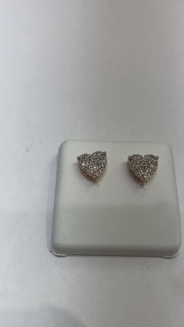 Real 10KT RoseGold & 0.5 CTW Diamond Earrings