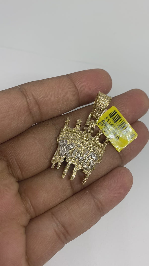 Real 10KT Gold & 0.84CTW Diamond ‘KING’ Charm