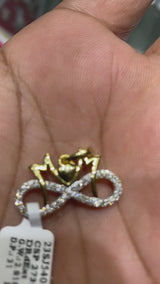 Real 10KT Gold With 0.37CTW Diamond “Infinity” Charm