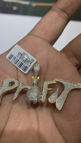 Real 10KT Gold & 0.77CTW Diamond “PROFIT” Charm