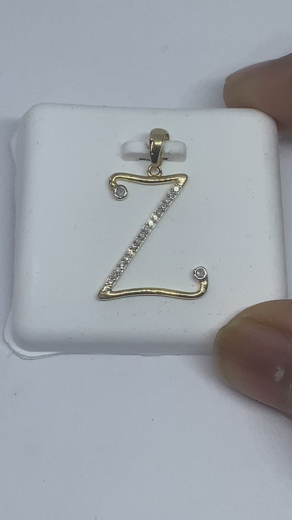 Genuine 10kt Gold & 0.08 CTW Diamond Letter Charm