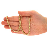 Real 10KT Yellow Gold 1.8mm-7mm Hollow Rope Chain Necklace 16″-24″