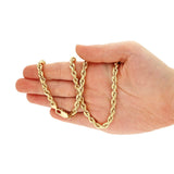 Real 10KT Yellow Gold 1.8mm-7mm Hollow Rope Chain Necklace 16″-24″