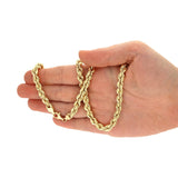 Real 10KT Yellow Gold 1.8mm-7mm Hollow Rope Chain Necklace 16″-24″