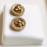 Real 10KT Gold & 0.50 CTW Diamond Earring Praying Hands