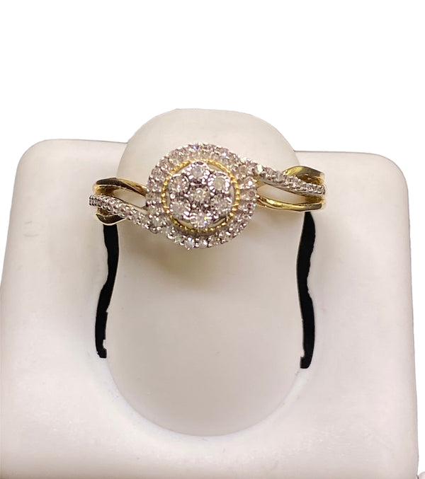 Real 10Kt Gold & 0.15CTW Diamond Ladies Ring