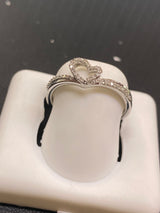 925 Sterling Silver & 0.10CTW Diamond ladies Love Ring