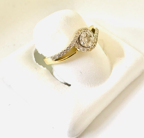 Real 10KT GOLD & 0.39CTW DIAMOND LADIES RING