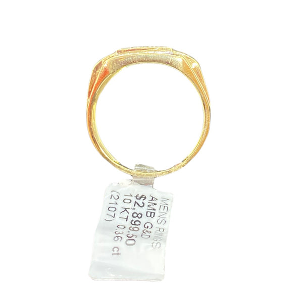 Real 10kt gold and 0.47CTW diamond men’s Ring