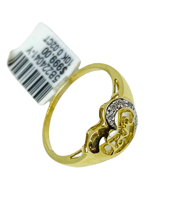 Real 10KT Gold 0.02CTW Diamond Ladies  Ring