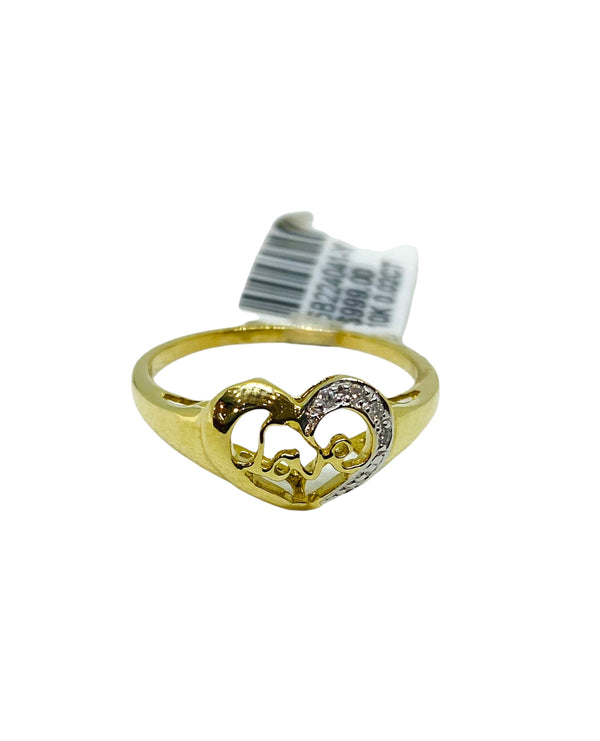 Real 10KT Gold 0.02CTW Diamond Ladies  Ring