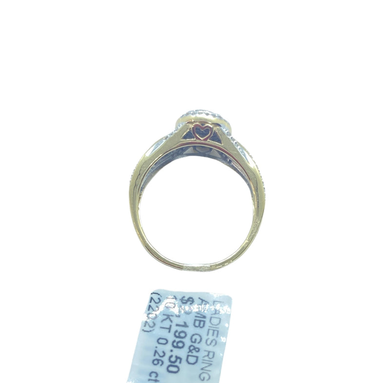 Real 10Kt Gold and 0.26CTW Diamond Ladies Ring