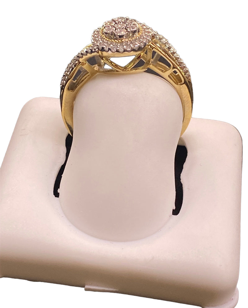 Real 10Kt Gold & 0.15CTW Diamond Ladies Ring