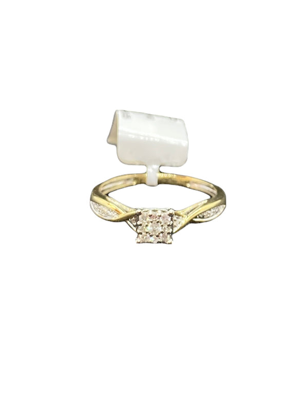 Real 10KT Gold & 0.10CTW Diamond Ladies Ring