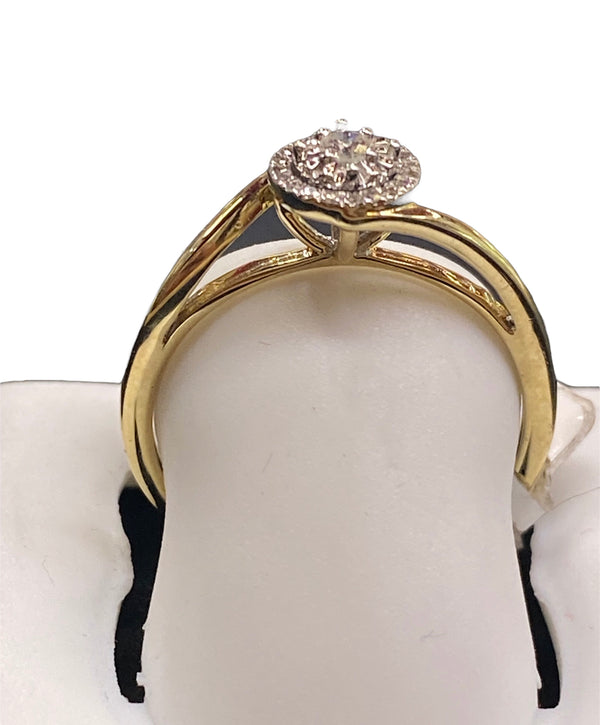 Real 10KT Gold and 0.10CTW Diamond ladies ring