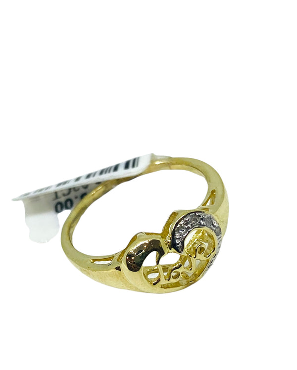 Real 10KT Gold and 0.02CTW Diamond Ladies  Ring