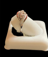 Real Silver &0.08CTW Diamond ladies ring