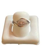 Real Silver &0.08CTW Diamond ladies ring