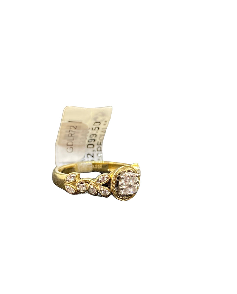 Real 10Kt Gold & 0.25CTW Diamond Ladies Ring