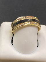 Real 10KT Gold and 0.30CTW Diamond Band Ring