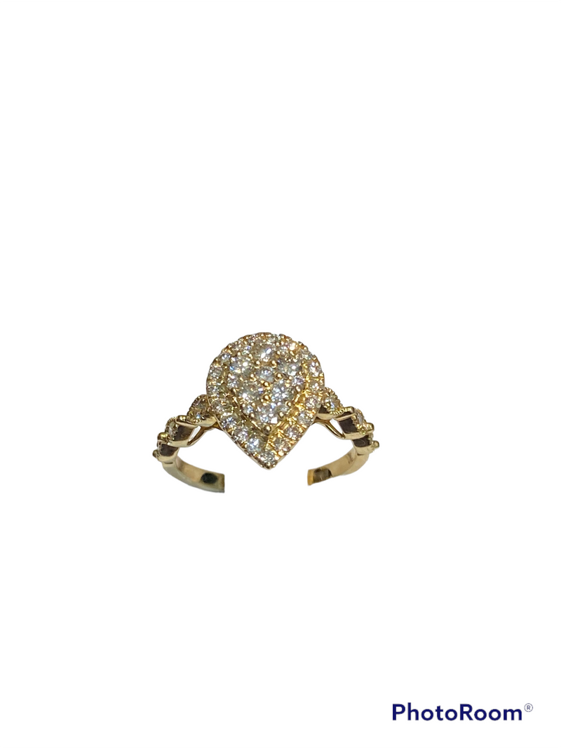 Real 10Kt Gold and 0.76CTW Diamond Ring