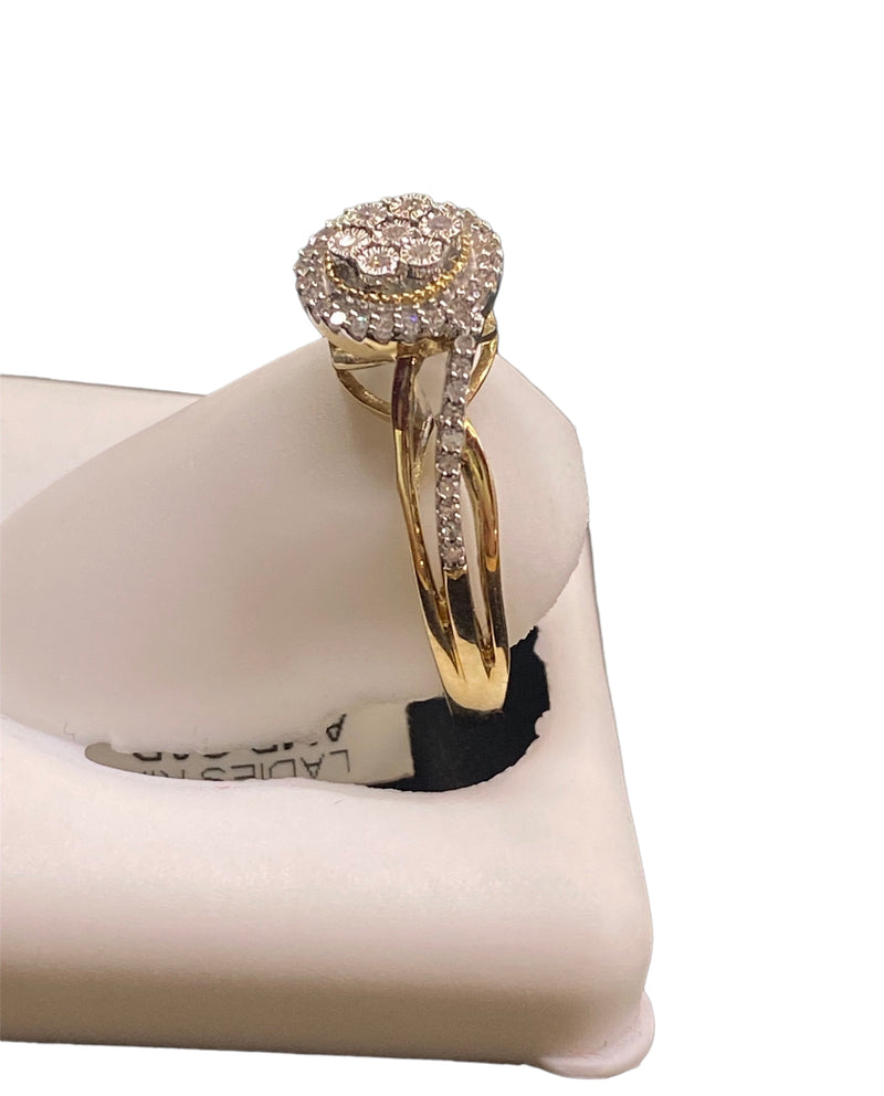 Real 10Kt Gold & 0.15CTW Diamond Ladies Ring